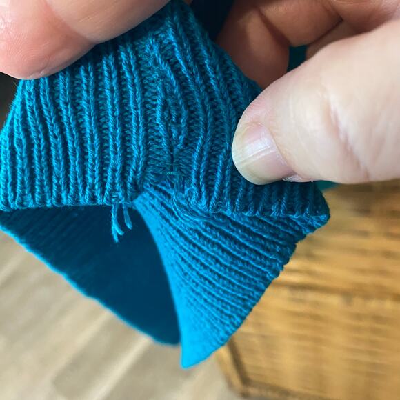 Vintage Nikki Knit Sweater Women’s Short Sleeve Blue Pullover Size L - Picture 5 of 6